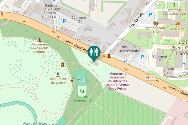 Map showing location of Avenue Henri Farman Toilet