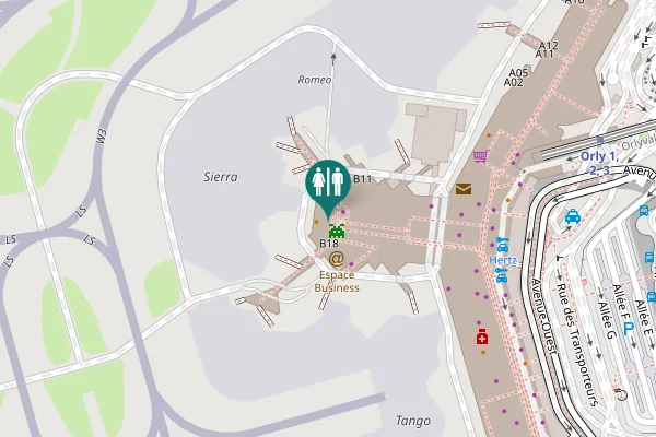 Map showing location of Rue de Genève Toilet