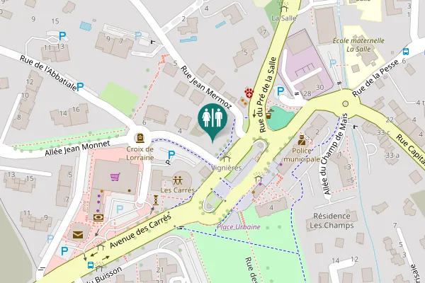 Map showing location of Allée Jean Monnet Toilet