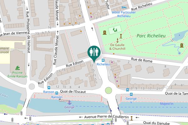 Map showing location of Rue Edison 9 Toilet