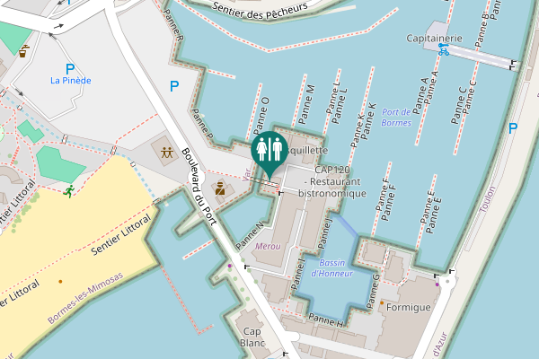 Map showing location of Panne O Toilet