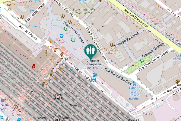 Map showing location of Rue Roland Barthes 9 Toilet