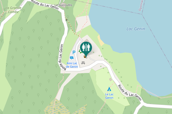 Map showing location of Route du Lac Genin 18 Toilet
