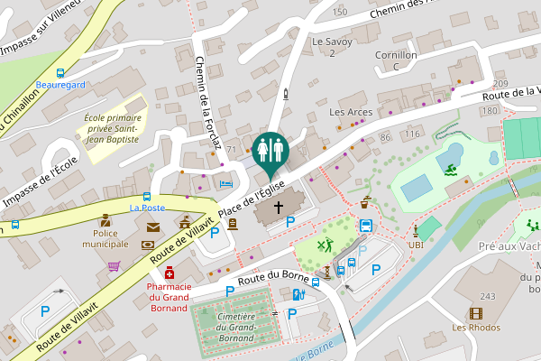 Map showing location of Place de l'Église 40 Toilet