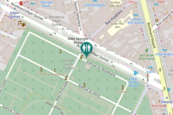 Map showing location of Boulevard Edgar Quinet 3 Toilet
