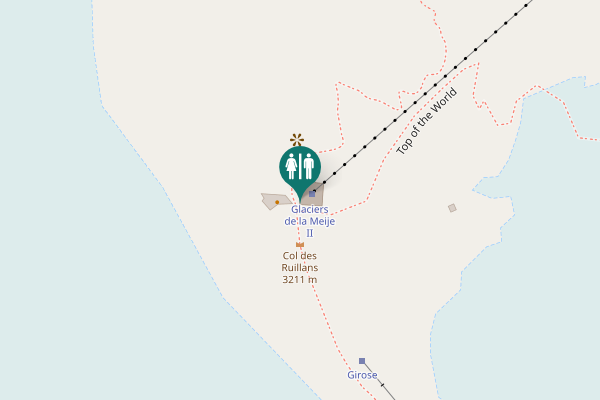 Map showing location of Top of the World Toilet