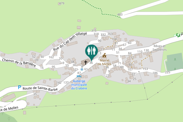 Map showing location of Route de Sainte-Barbe 36 Toilet