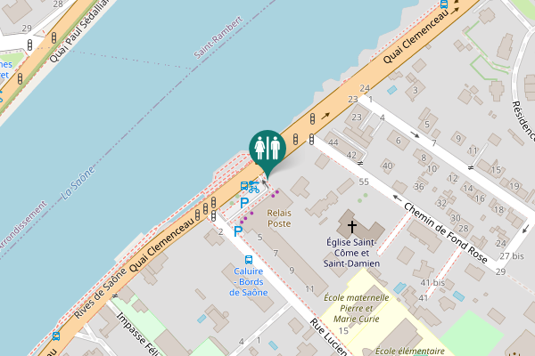 Map showing location of Quai Clemenceau 19 Toilet
