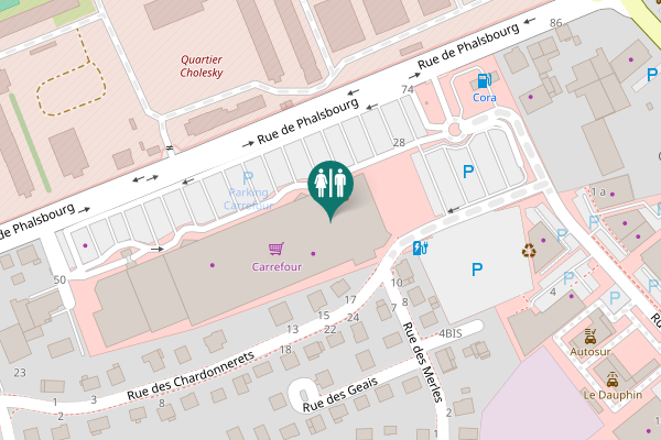 Map showing location of Rue des Chardonnerets 17 Toilet