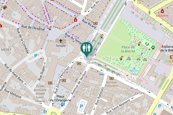 Map showing location of Niort Toilet