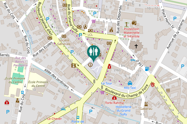 Map showing location of Place Charles de Gaulle Toilet