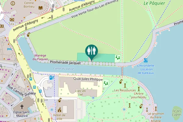Map showing location of Promenade Jacquet Toilet
