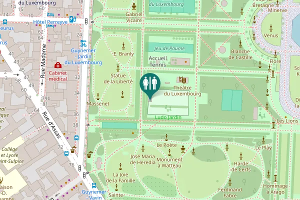 Map showing location of Rue Guynemer 34 Toilet