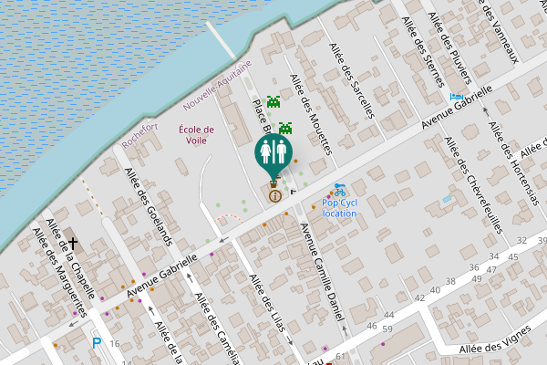 Map showing location of Place Brochard Toilet