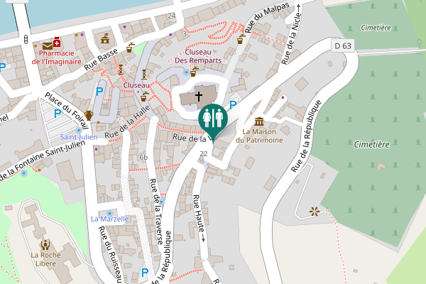 Map showing location of Rue de la République 22 Toilet