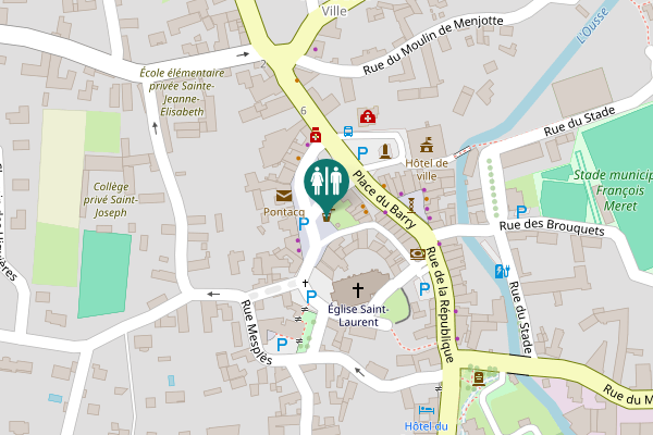Map showing location of Place Huningue 7 Toilet