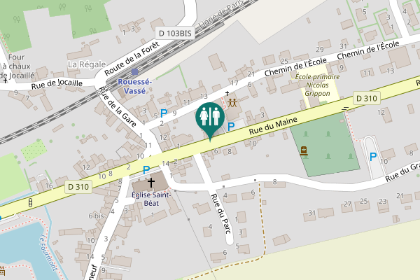 Map showing location of Rue du Maine 4 Toilet