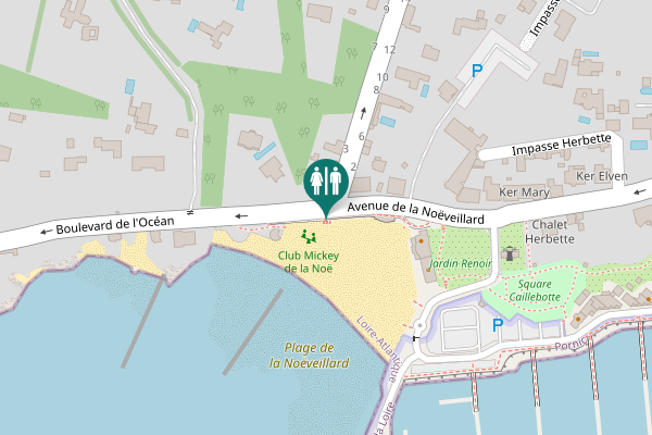Map showing location of Boulevard de l'Océan Toilet
