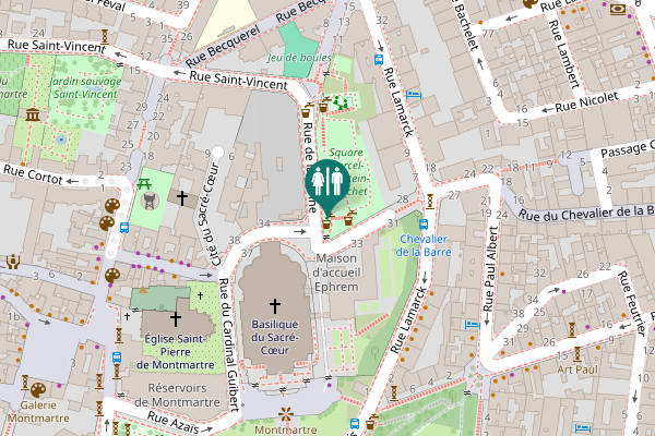 Map showing location of Rue de la Bonne Toilet