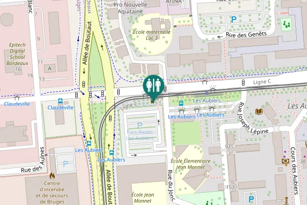 Map showing location of Promenade Max Linder Toilet