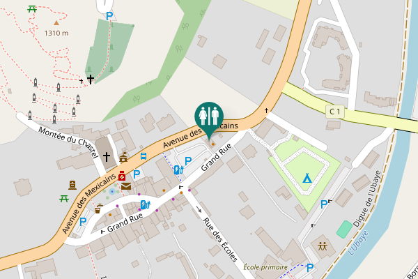 Map showing location of Place d'Arnaudville Toilet