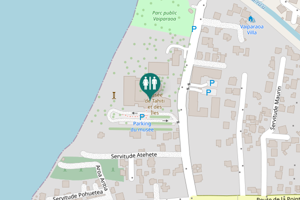 Map showing location of Servitude du Musée de Tahiti et des Iles Toilet