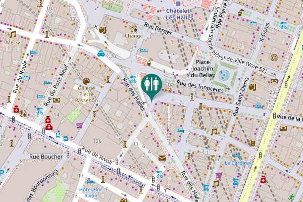 Map showing location of Place Marguerite de Navarre Toilet
