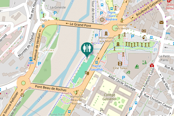 Map showing location of Boulevard Gambetta Toilet
