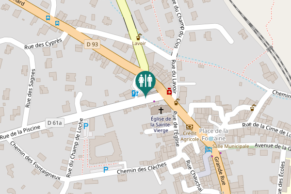 Map showing location of Rue de la Piscine Toilet