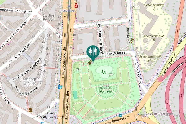 Map showing location of Rue Dulaure 3 Toilet