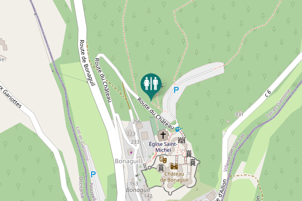 Map showing location of Route du Château Toilet