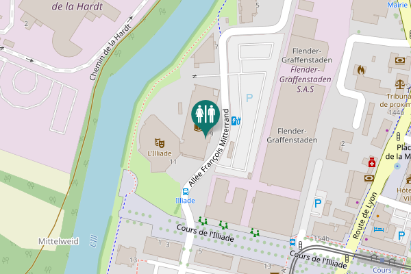 Map showing location of Allée François Mitterrand 9 Toilet