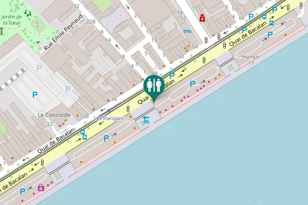 Map showing location of Quai de Bacalan Toilet