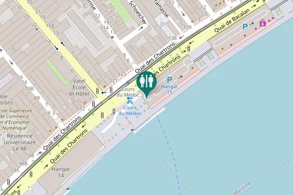 Map showing location of Quai des Chartrons Toilet