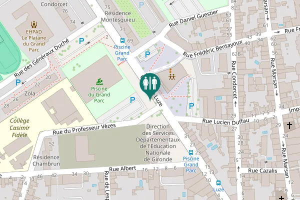 Map showing location of Cours de Luze 37 Toilet