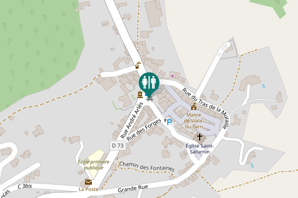 Map showing location of Place de l’Horloge Toilet