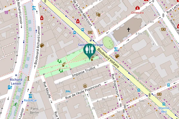 Map showing location of Impasse Truillot 6 Toilet