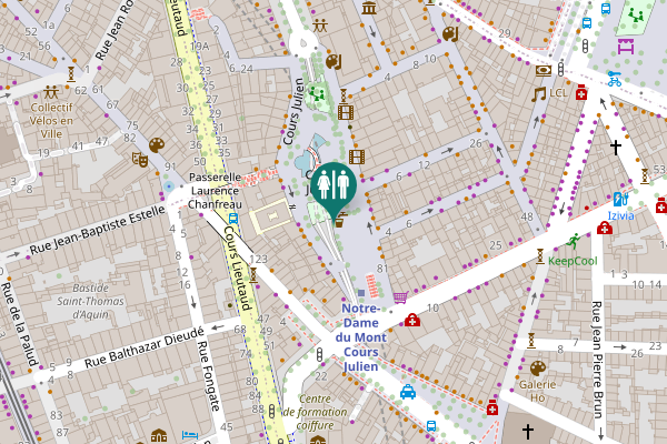 Map showing location of Cours Julien 86 Toilet