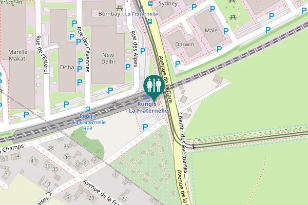 Map showing location of Rue des Vosges Toilet