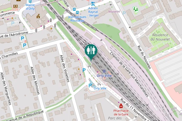 Map showing location of Place du 8 Mai 1945 Toilet