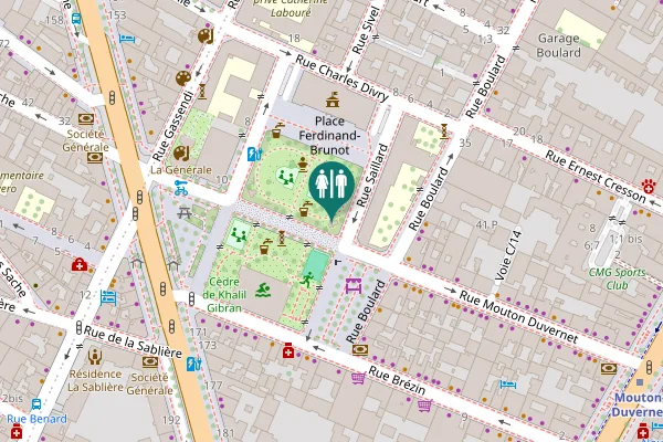 Map showing location of Allée Françoise d'Eaubonne Toilet