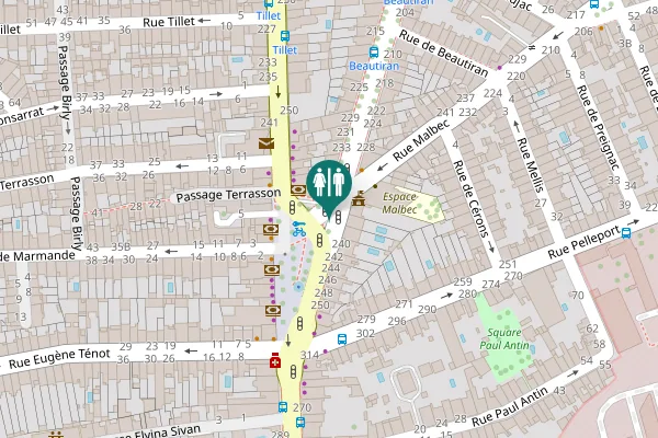 Map showing location of Cours de l'Yser 240 Toilet