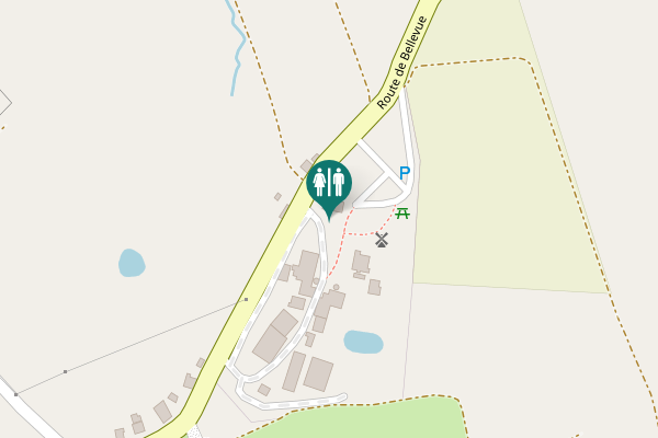 Map showing location of Route de Bellevue Toilet