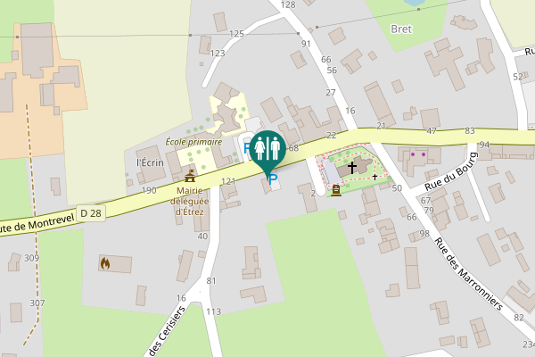 Map showing location of Place de l'Église 6 Toilet