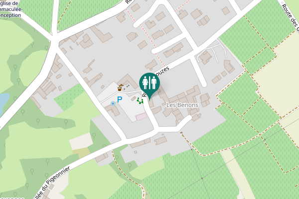 Map showing location of Rue des Blouzes Toilet