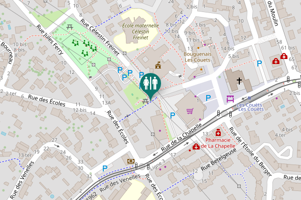 Map showing location of WC Public