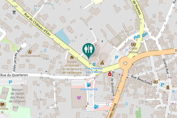 Map showing location of Rue du Château d'Eau 6 Toilet