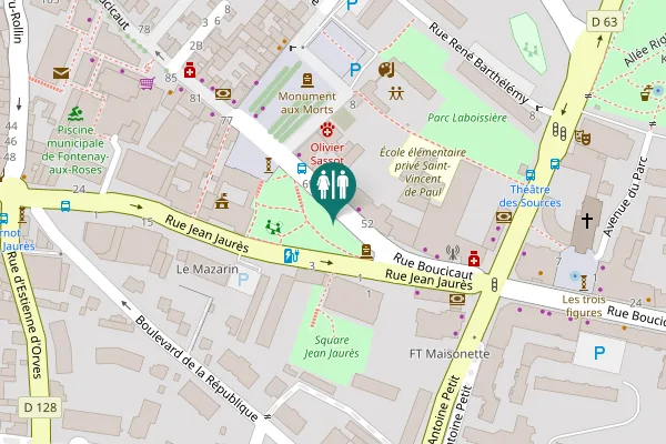 Map showing location of Rue Boucicaut 65 Toilet