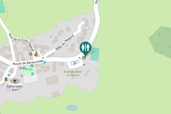 Map showing location of Route de Baracuchet Toilet