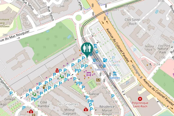 Map showing location of Rambla des Calissons Toilet